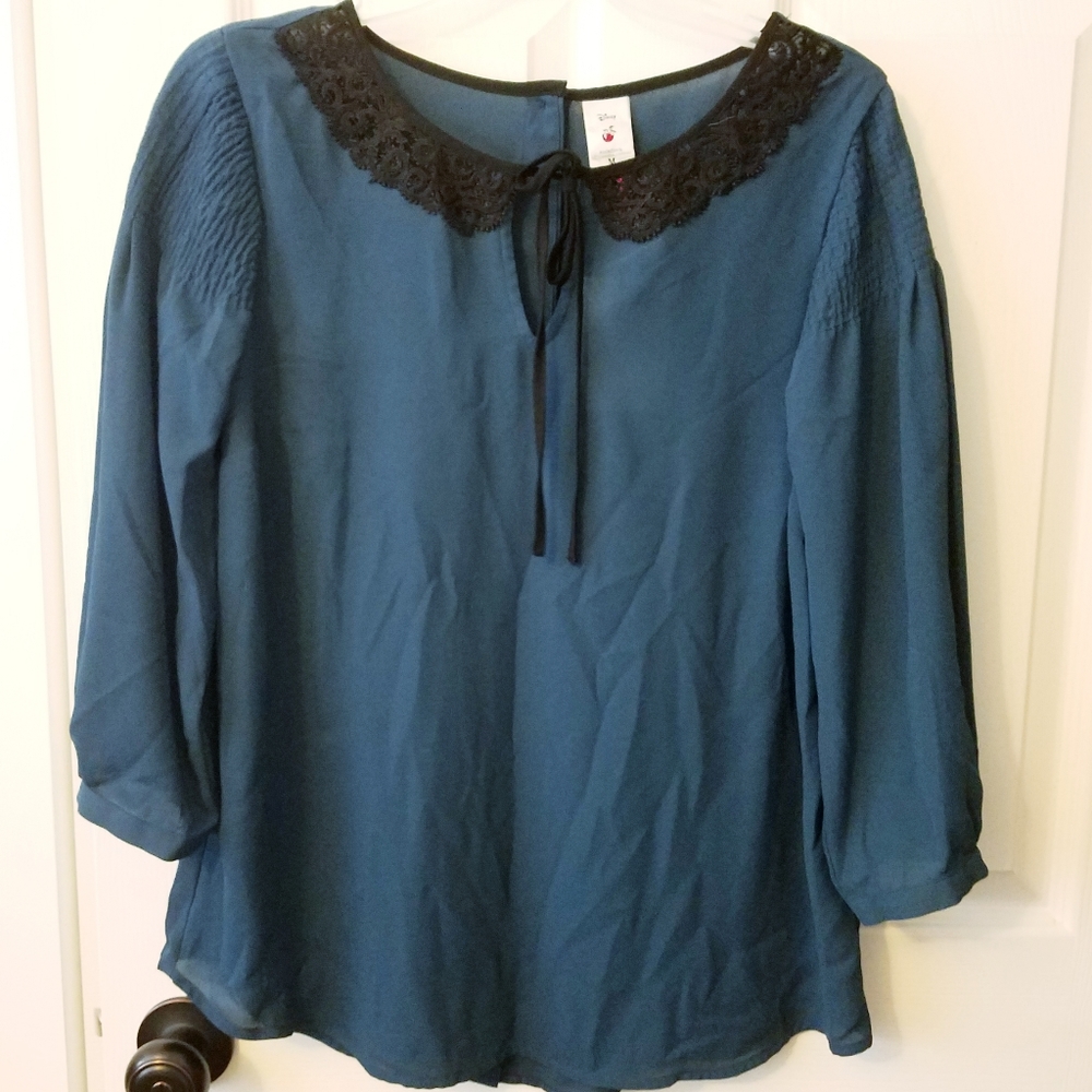 Lauren Conrad Disney dark teal blouse
